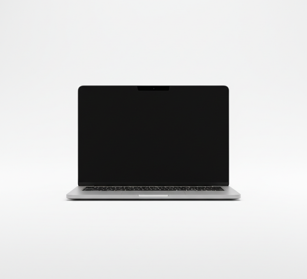 Minimal product image for e-commerce.
Single product centered.
Clean white background.
Soft studio lighting.
Very clean and modern look.
No text, no logo, no people.
Ultra realistic.
1:1 ratio.
Modern business laptop Front view